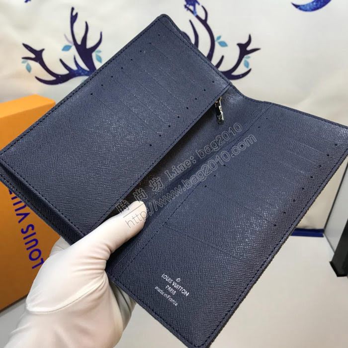 LV錢包 新品 頂級原單 M66540牛仔藍 Supreme牛仔系列 西裝夾  ygqb1014